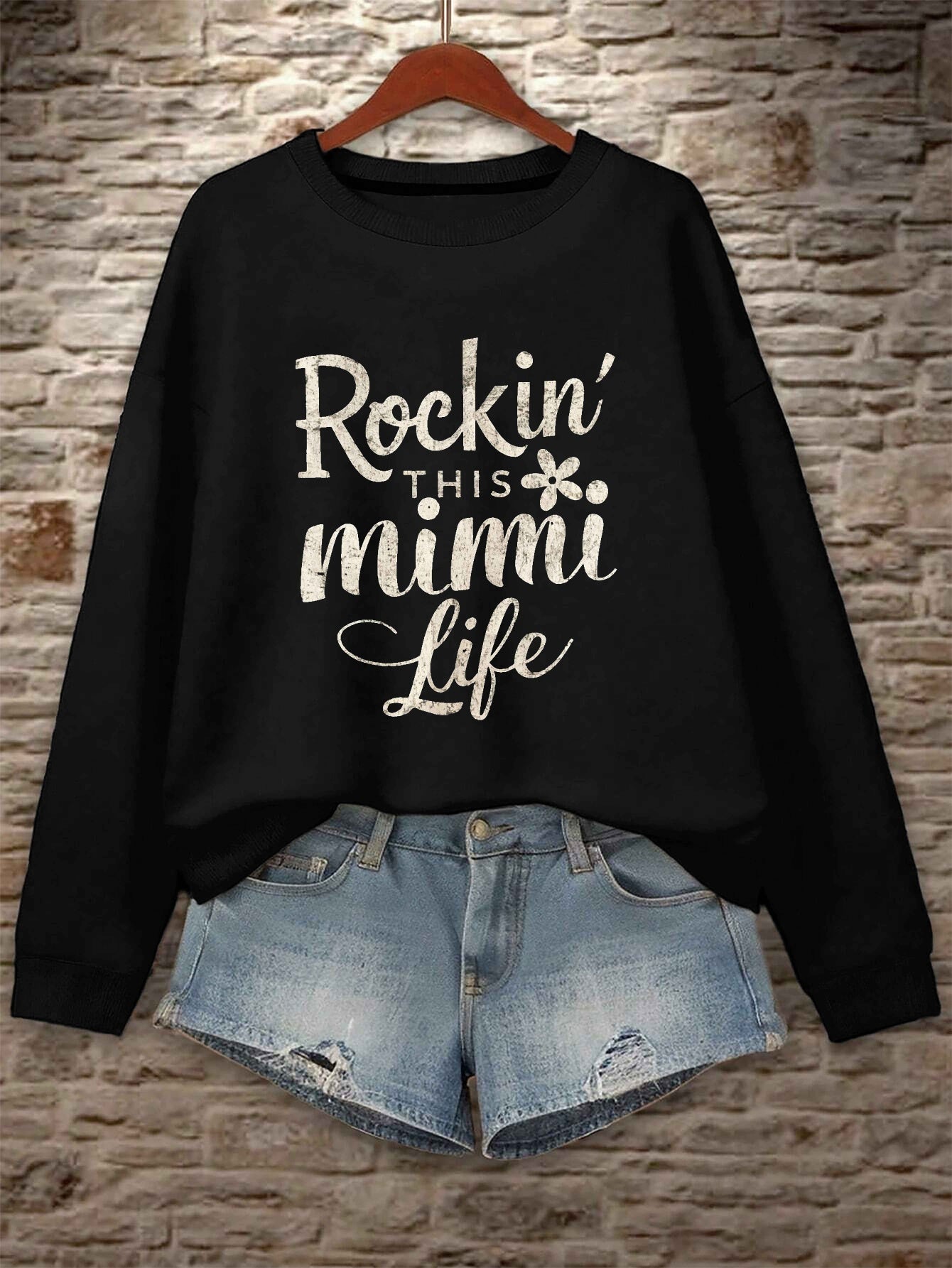 Women's Floral Sweatshirt - Classic Neck Long Sleeve – main product image