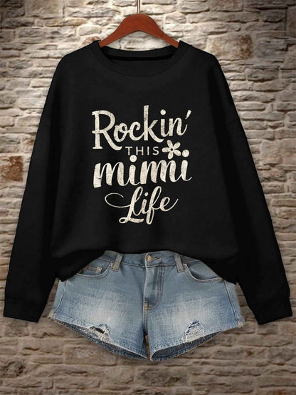 Women's Floral Sweatshirt - Classic Neck Long Sleeve – main product image