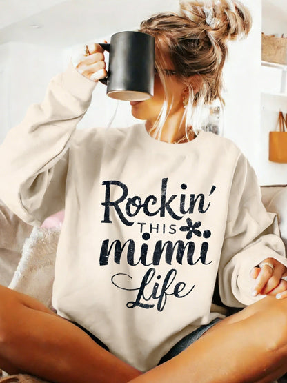 Women's Floral Sweatshirt - Classic Neck Long Sleeve detail view