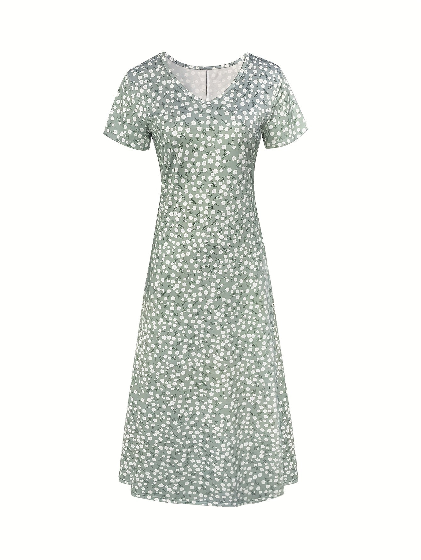 Women's Floral V-Neck Maxi Casual Dress detail view