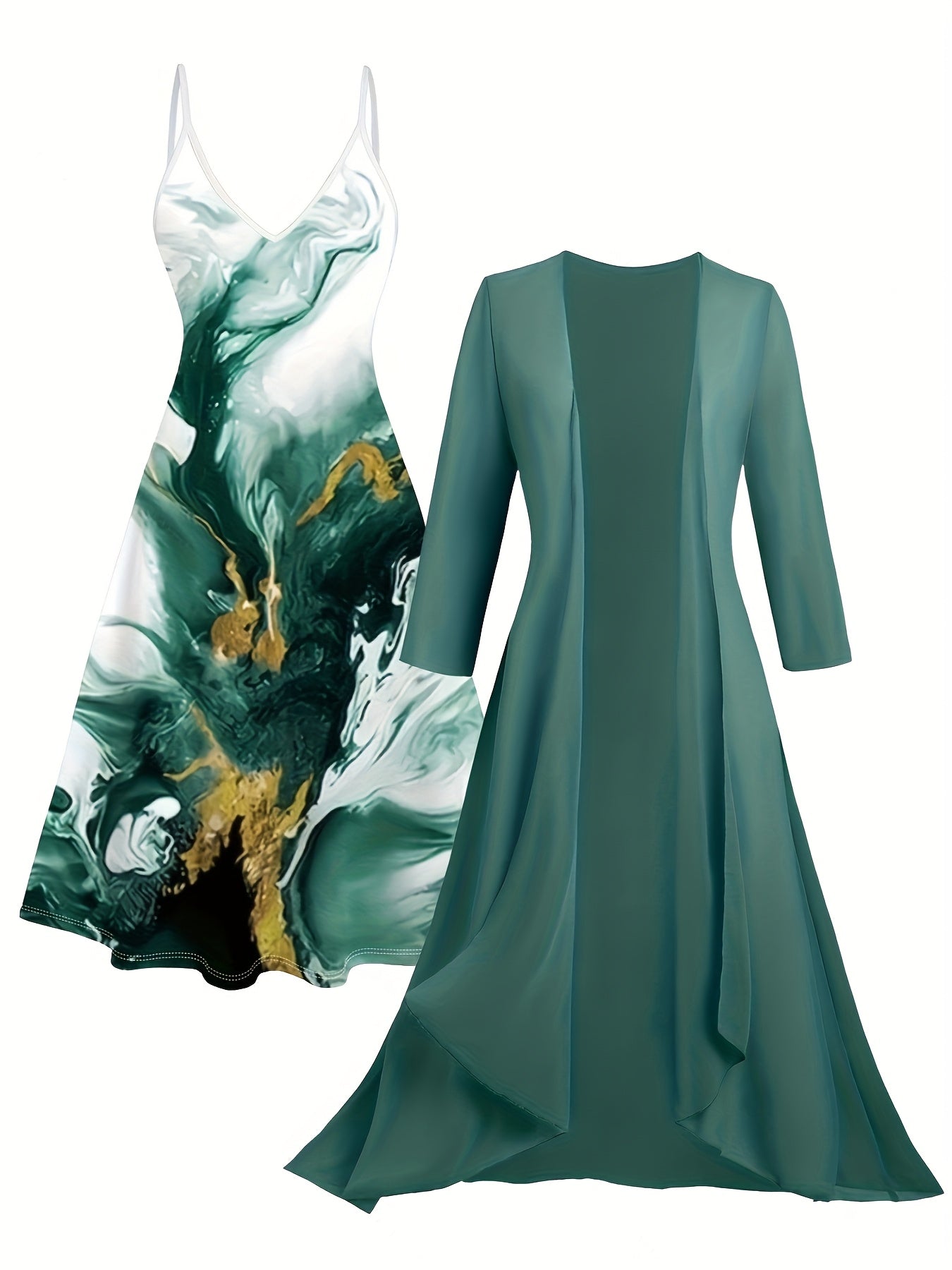 Women's Floral V-Neck Maxi Vacation Dress - Sleeveless detail view