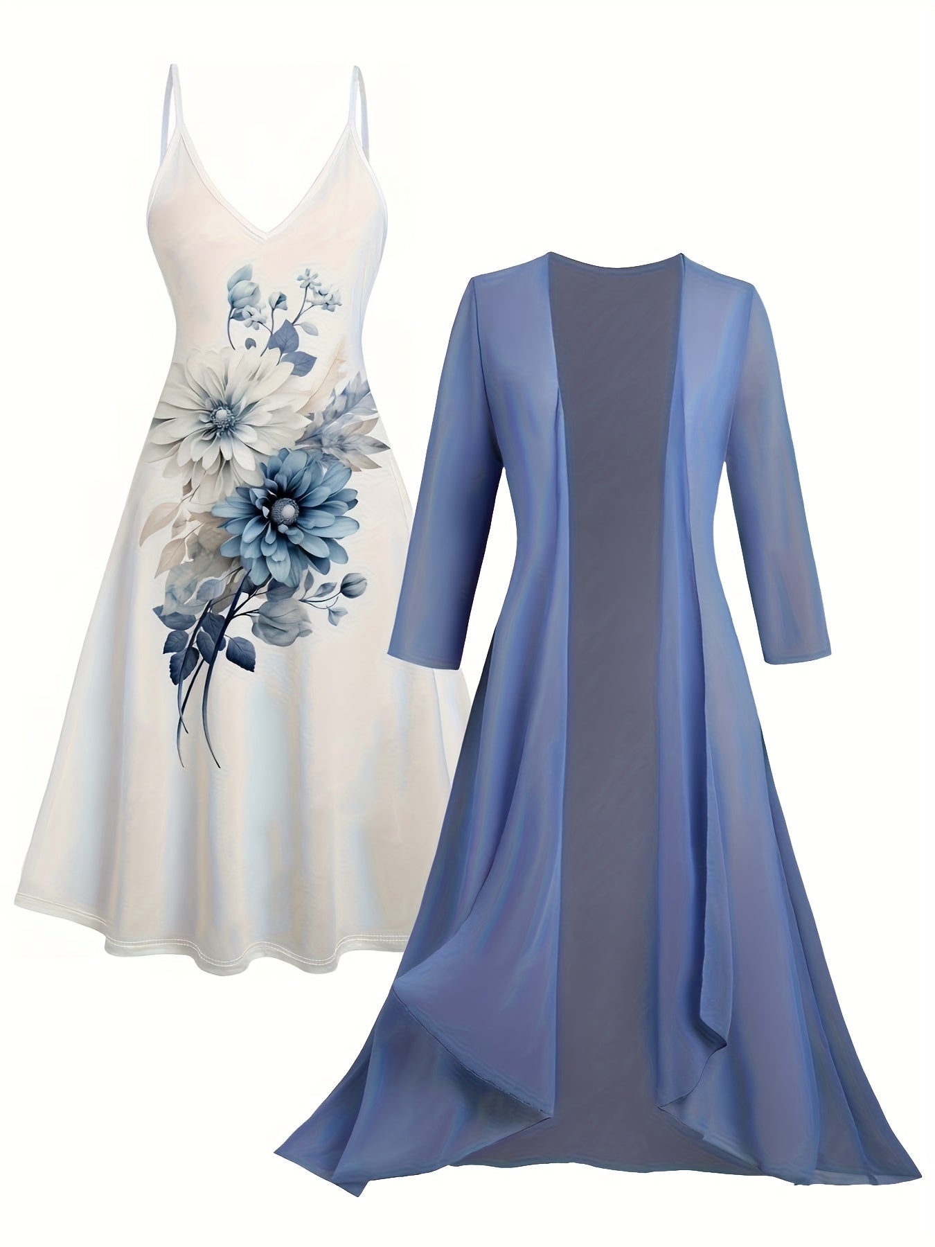 Women's Floral V-Neck Maxi Vacation Dress - Sleeveless detail view