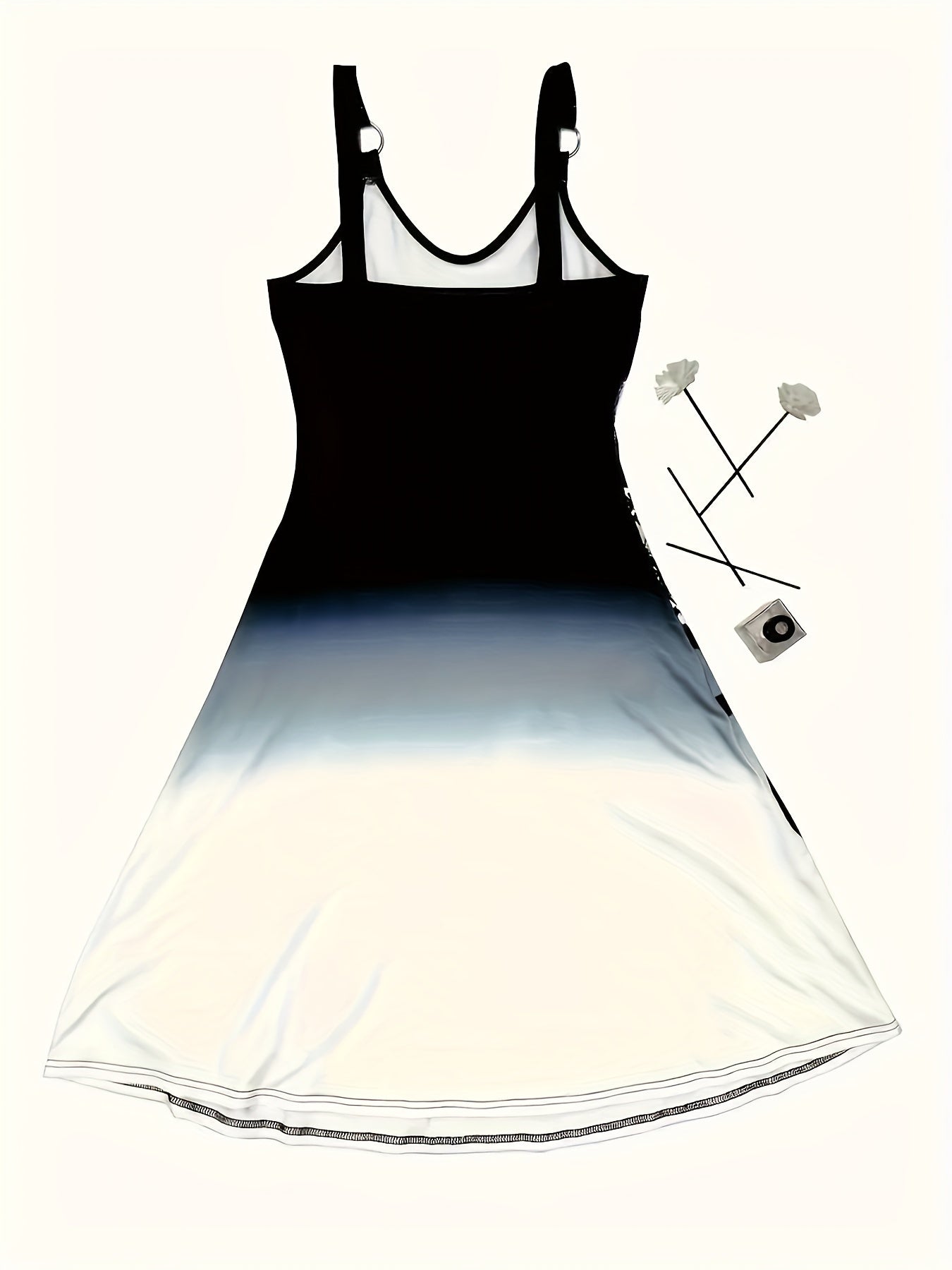 Women's Floral V-Neck Midi Casual Dress - Sleeveless detail view