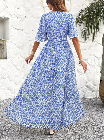 Women's Floral V-Neck Summer Dress detail view