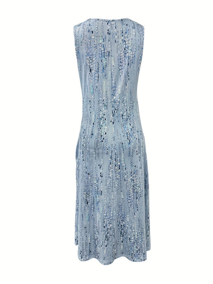 Women's Floral Vest Dress – Sleeveless Beach Style detail view