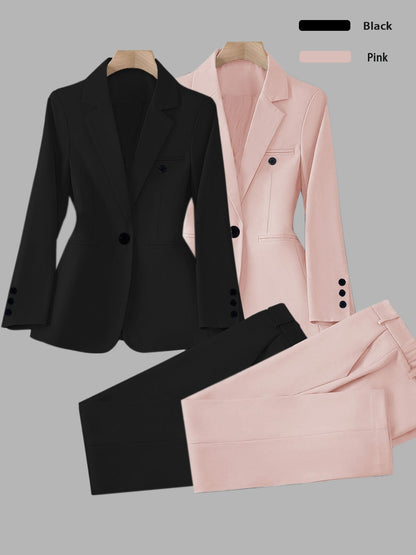 Women's Four-Piece Outfit Set - Matching Business Matching Look – Pink option – view 3