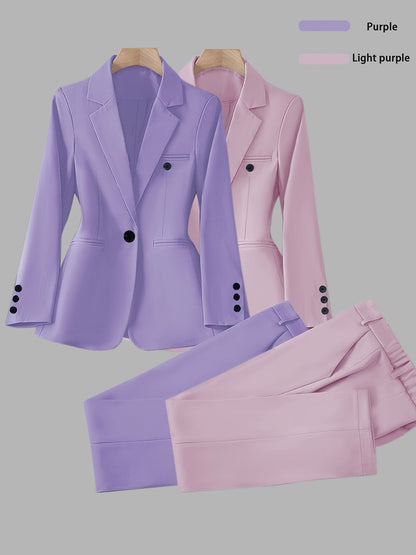 Women's Four-Piece Outfit Set - Matching Business Matching Look – Pink option – view 5