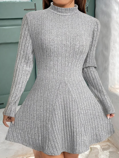 Women's Fringed Midi Dress - High-Neck Pleated Style detail view
