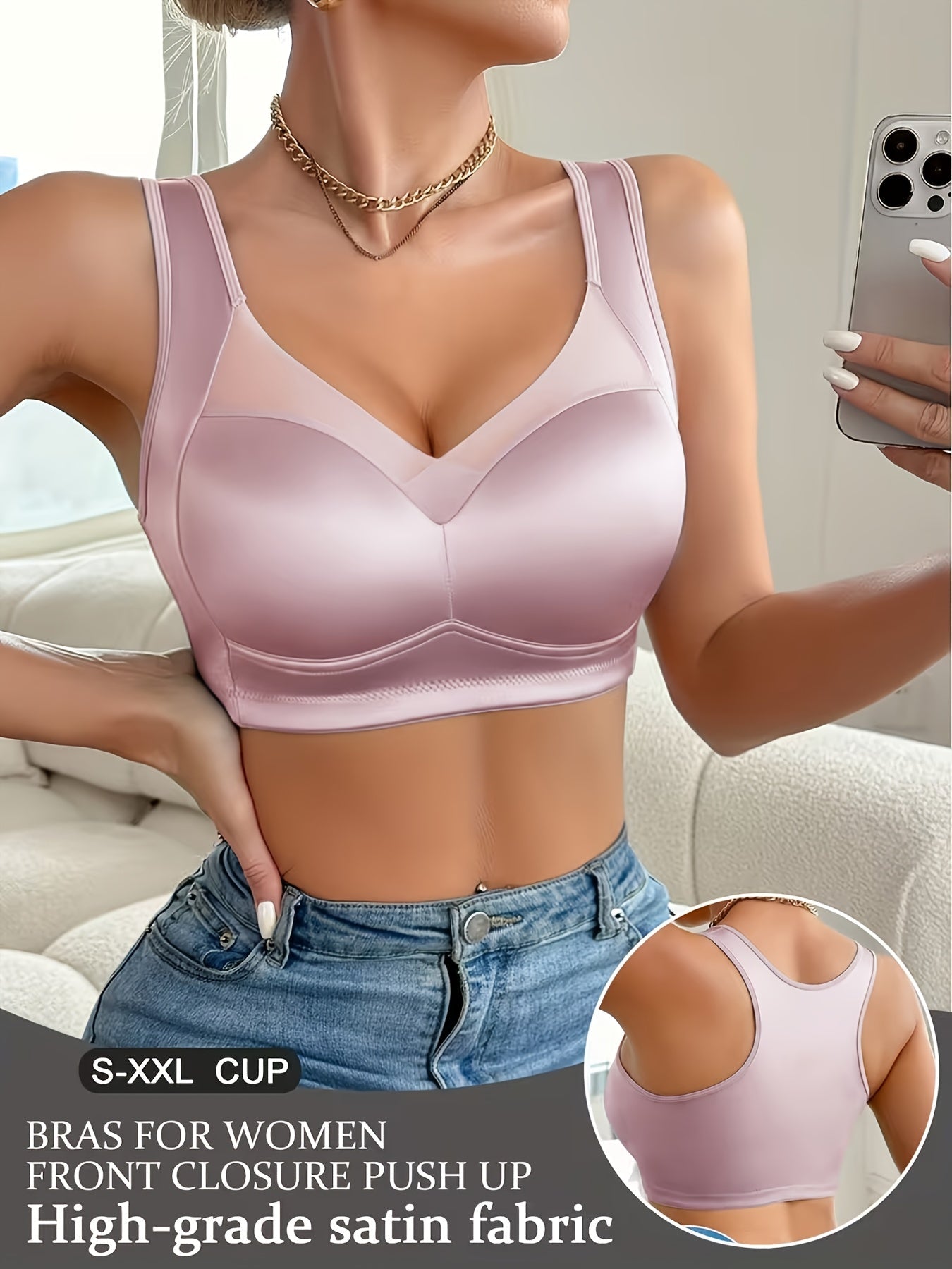 Women’s Front Closure Bra - Lace Detail Comfort – view 5