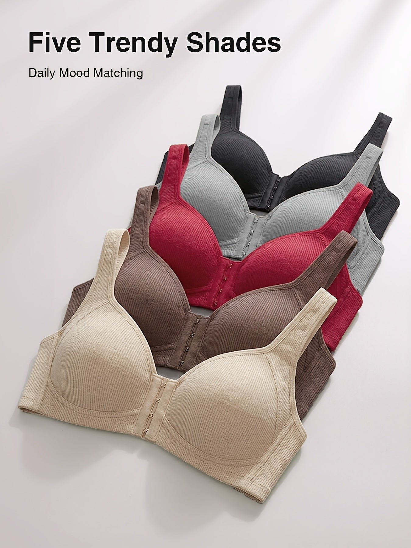 Women's Front-Closure Sports Bra - 5-Pack Padded, High Support – view 12