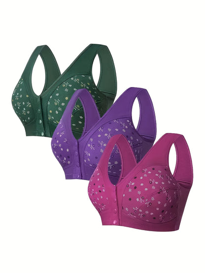 Women's Front-Closure Wireless Bra - 3-Pack Padded, Everyday Support – view 2