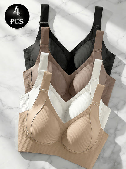 Women's Full-Coverage Soft Support Bra - 4-Pack Removable Pads, Medium Support – view 14