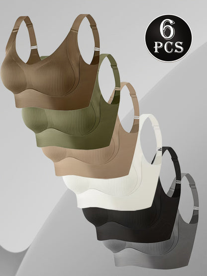 Women's Full-Coverage Soft Support Bra - 6-Pack Fixed Padding, Medium Support – view 6
