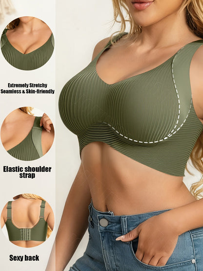 Women's Full-Coverage Sports Bra - 6-Pack Fixed Padding, Medium Support detail view