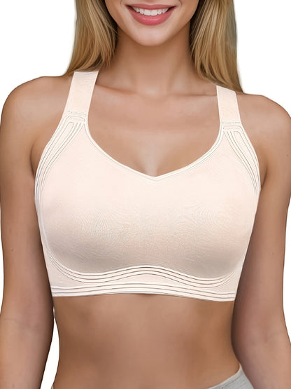 Women's Full-Coverage Sports Bra - Seamless, Wireless – Black option – view 2