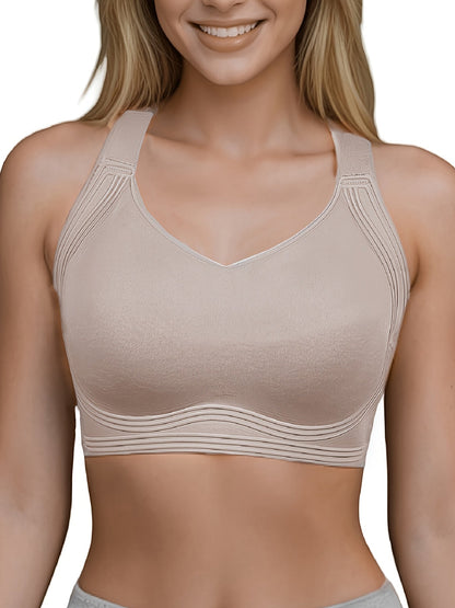 Women's Full-Coverage Sports Bra - Seamless, Wireless – Black option – view 3