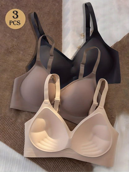 Women's Full-Coverage Wireless Bra - 3-Pack Fixed Padding, Everyday Support – view 2
