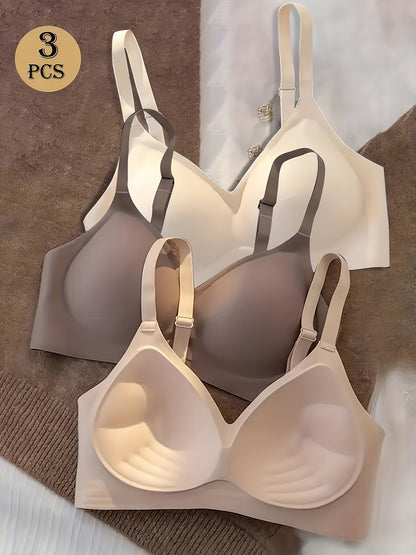 Women's Full-Coverage Wireless Bra - 3-Pack Fixed Padding, Everyday Support – view 10
