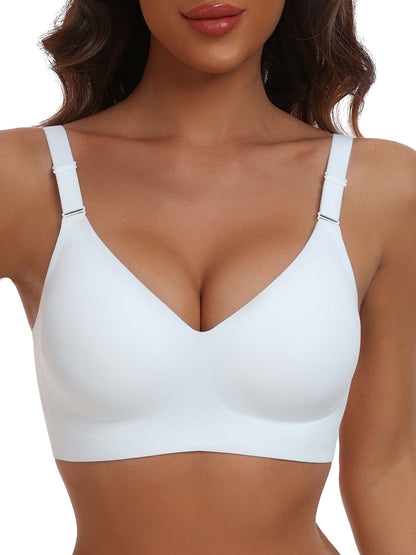 Women's Full-Coverage Wireless Bra - Fixed Padding, High Support – White option – view 3
