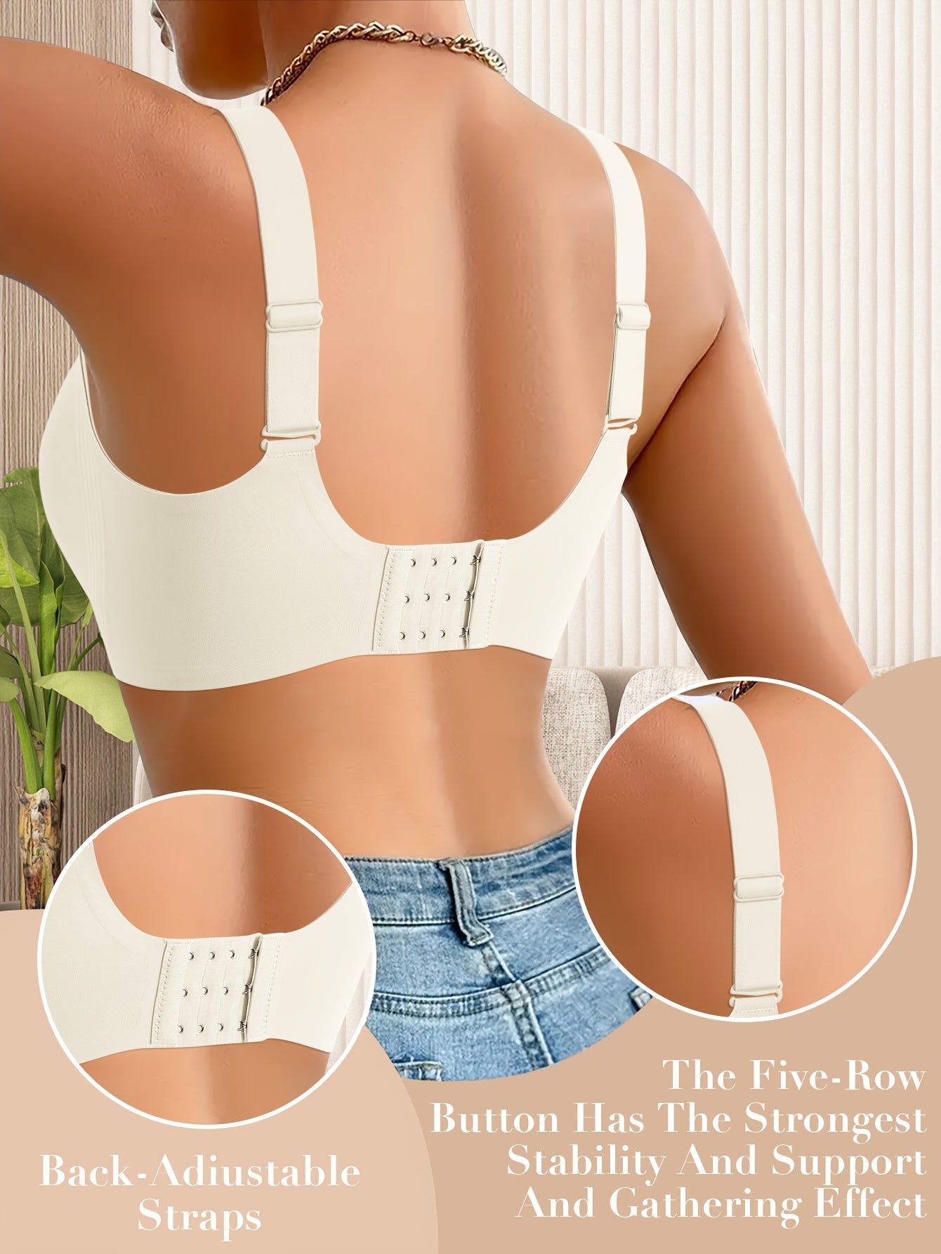 Women's Full-Coverage Wireless Bra - Fixed Padding, Medium Support – view 5