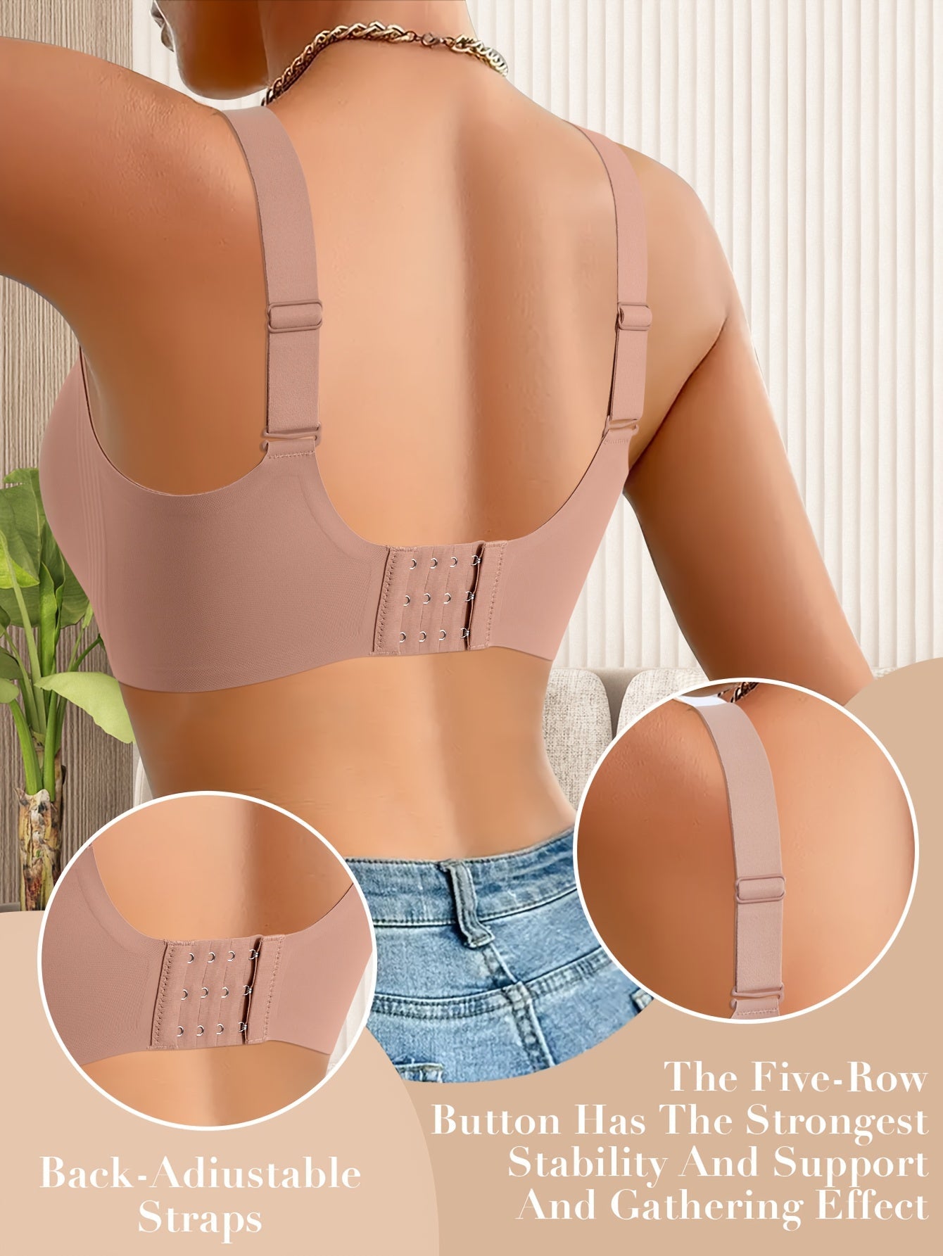 Women's Full-Coverage Wireless Bra - Fixed Padding, Medium Support – view 10