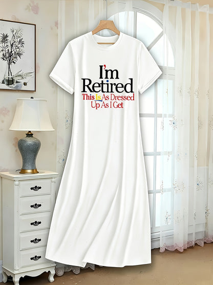 Women's Geometric Crew Neck Casual Dress - Short Sleeve detail view