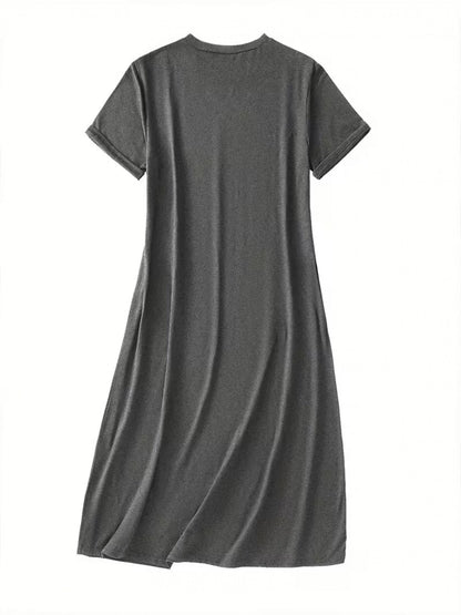 Women's Geometric Crew Neck Casual Dress - Short Sleeve detail view