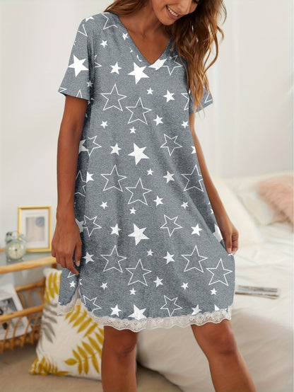 Women's Geometric V-Neck Casual Dress – view 7