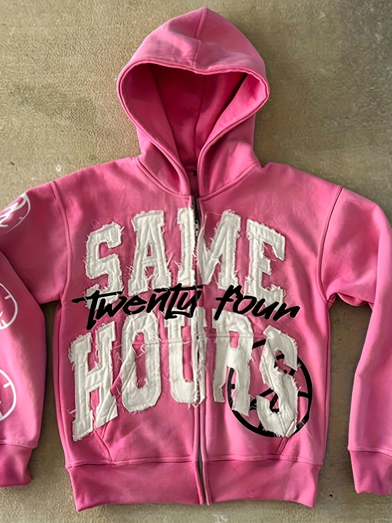 Women's Gothic Lettering Hoodie - Harajuku Streetwear Print – Pink option – view 3