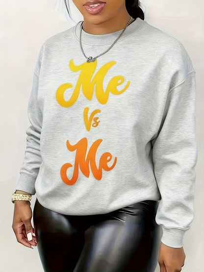 Women's Graphic Crewneck Sweatshirt - Regular Fit Crew Neck – Black / White detail view