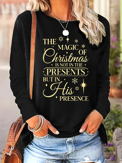 Women's Graphic Crewneck Sweatshirt - Regular Fit Crew Neck – Dark Gray / Pink detail view