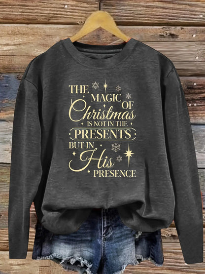 Women's Graphic Crewneck Sweatshirt - Regular Fit Crew Neck – Dark Gray / Pink – Gray option – main product image
