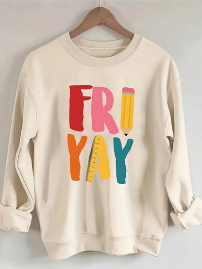 Women's Graphic Crewneck Sweatshirt - Regular Fit Crew Neck – Green / Apricot detail view