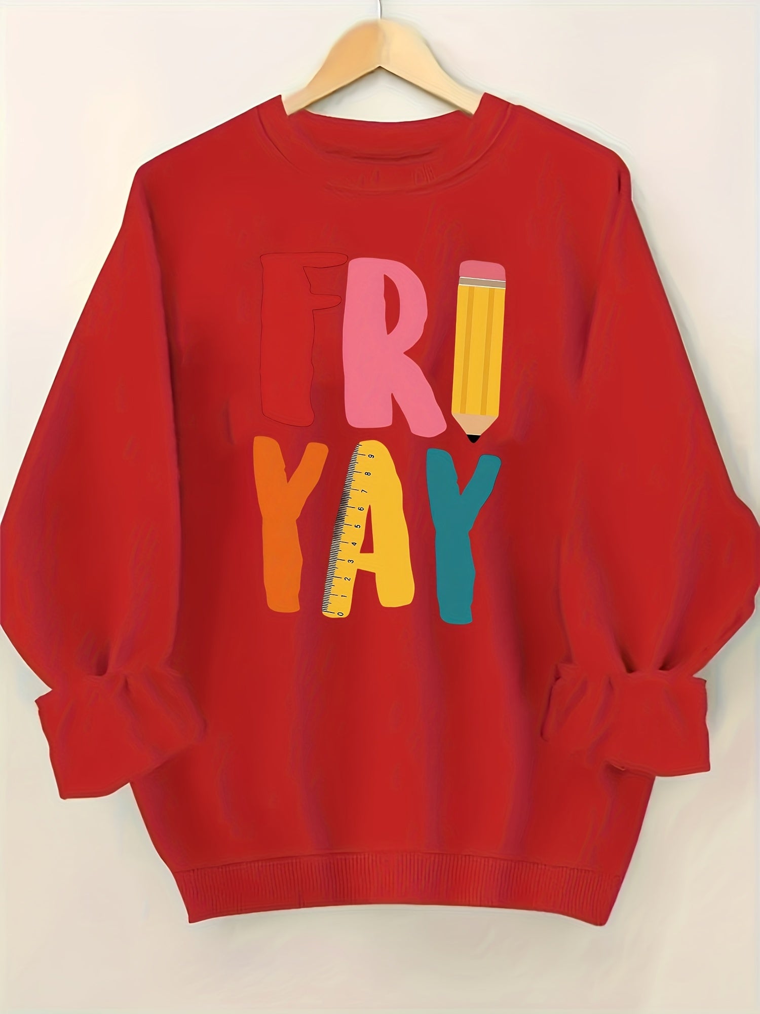 Women's Graphic Crewneck Sweatshirt - Regular Fit Crew Neck – Green / Apricot detail view