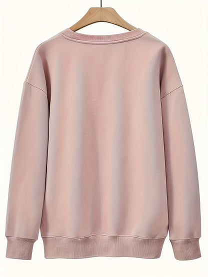 Women's Graphic Crewneck Sweatshirt - Regular Fit Crew Neck – Green / Apricot detail view