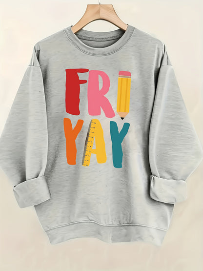 Women's Graphic Crewneck Sweatshirt - Regular Fit Crew Neck – Green / Apricot detail view