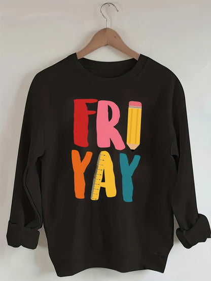 Women's Graphic Crewneck Sweatshirt - Regular Fit Crew Neck – Green / Apricot detail view