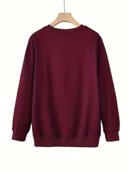 Women's Graphic Crewneck Sweatshirt - Regular Fit Crew Neck – Green / Apricot detail view