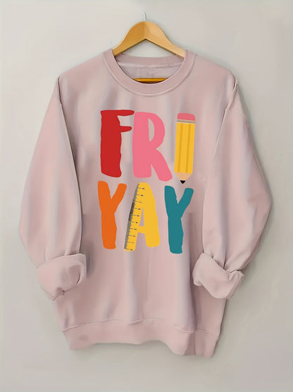 Women's Graphic Crewneck Sweatshirt - Regular Fit Crew Neck – Green / Apricot – Green option – view 4