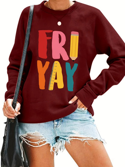 Women's Graphic Crewneck Sweatshirt - Regular Fit Crew Neck – Green / Apricot – Green option – view 5