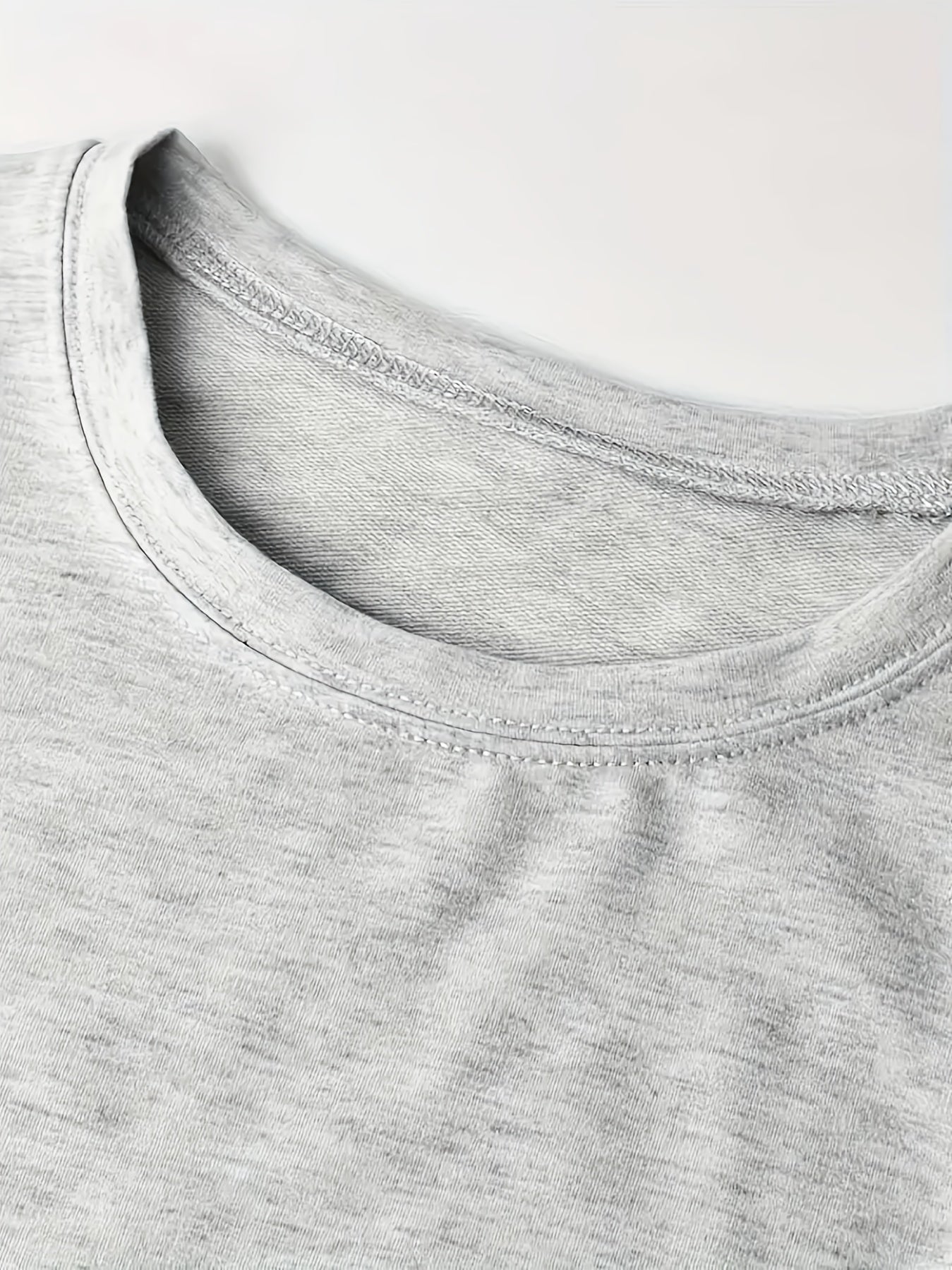 Women's Graphic Crewneck Sweatshirt - Regular Fit Crew Neck – Grey detail view