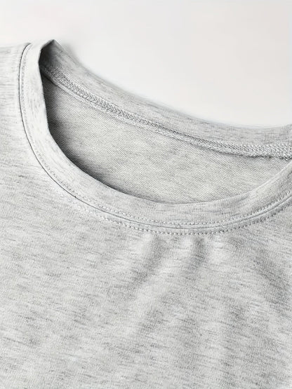 Women's Graphic Crewneck Sweatshirt - Regular Fit Crew Neck – Grey detail view