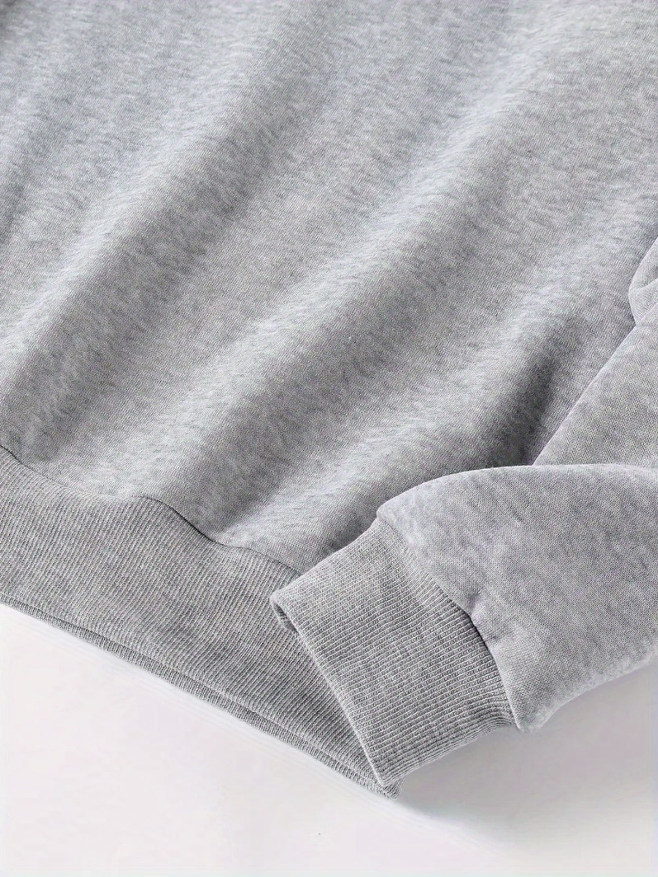 Women's Graphic Crewneck Sweatshirt - Regular Fit Crew Neck – Light Grey Graphic Design 84965 detail view