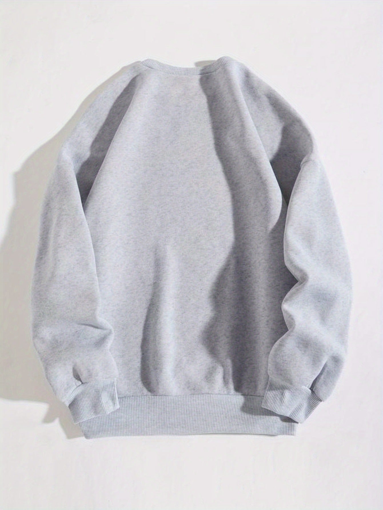 Women's Graphic Crewneck Sweatshirt - Regular Fit Crew Neck – Light Grey Graphic Design 46501 detail view