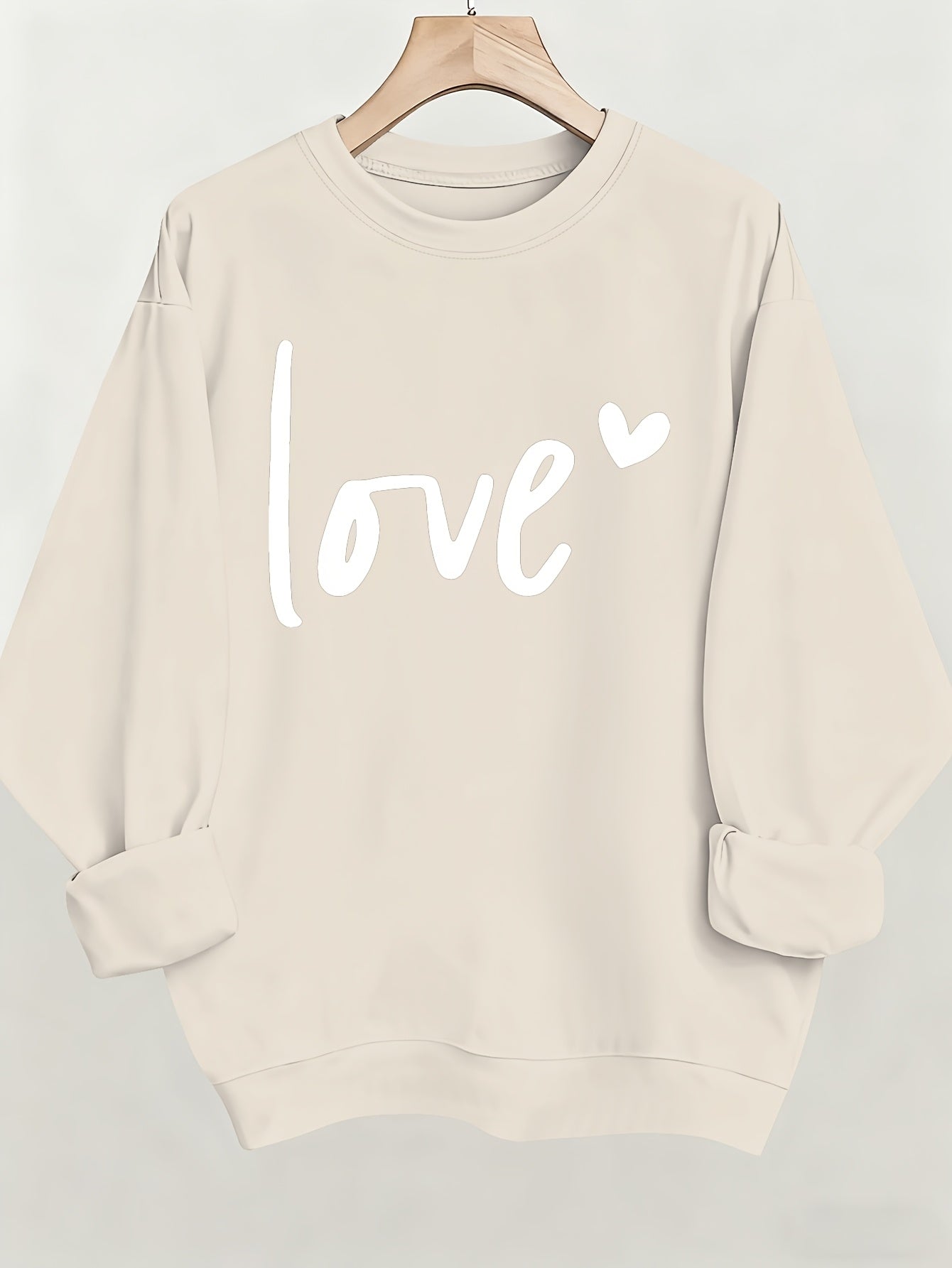 Women's Graphic Crewneck Sweatshirt - Regular Fit Crew Neck – (Red) / Apricot detail view