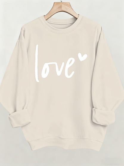 Women's Graphic Crewneck Sweatshirt - Regular Fit Crew Neck – (Red) / Apricot detail view