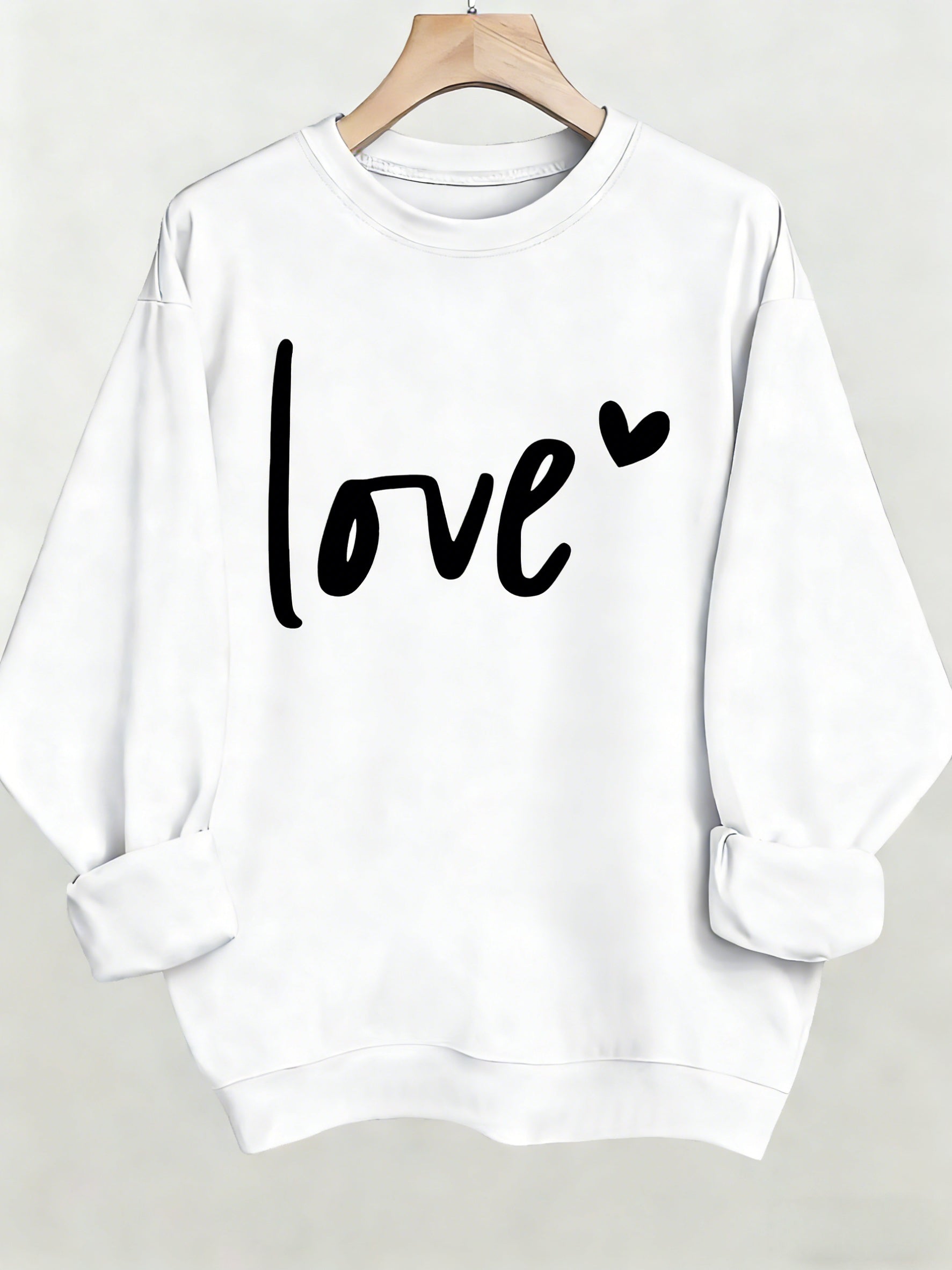 Women's Graphic Crewneck Sweatshirt - Regular Fit Crew Neck – (Red) / Apricot detail view