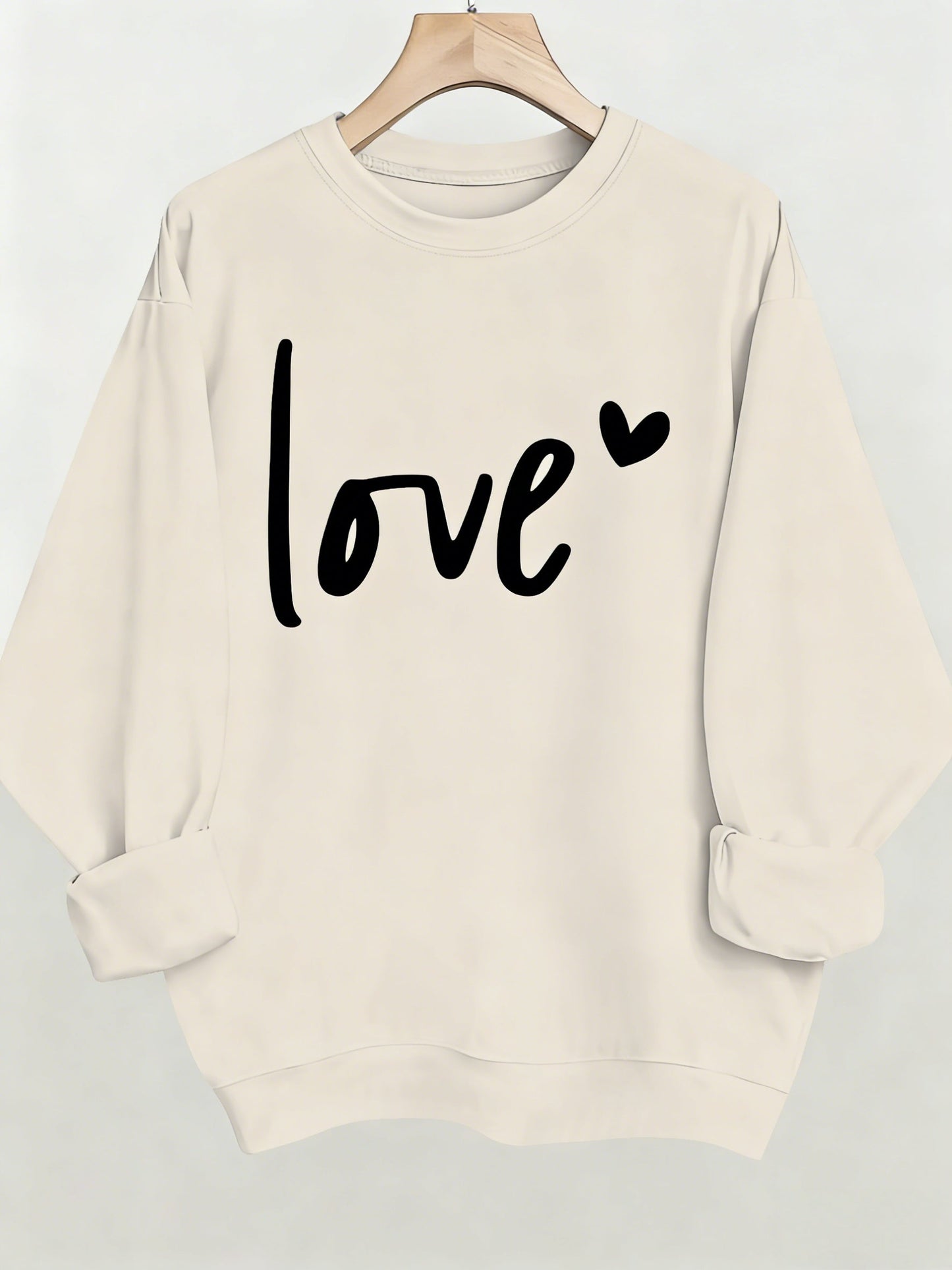 Women's Graphic Crewneck Sweatshirt - Regular Fit Crew Neck – (Red) / Apricot detail view