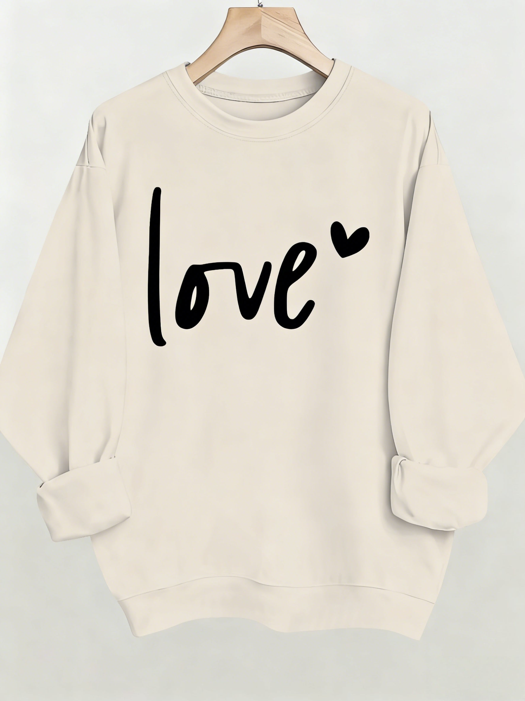 Women's Graphic Crewneck Sweatshirt - Regular Fit Crew Neck – (Red) / Apricot detail view