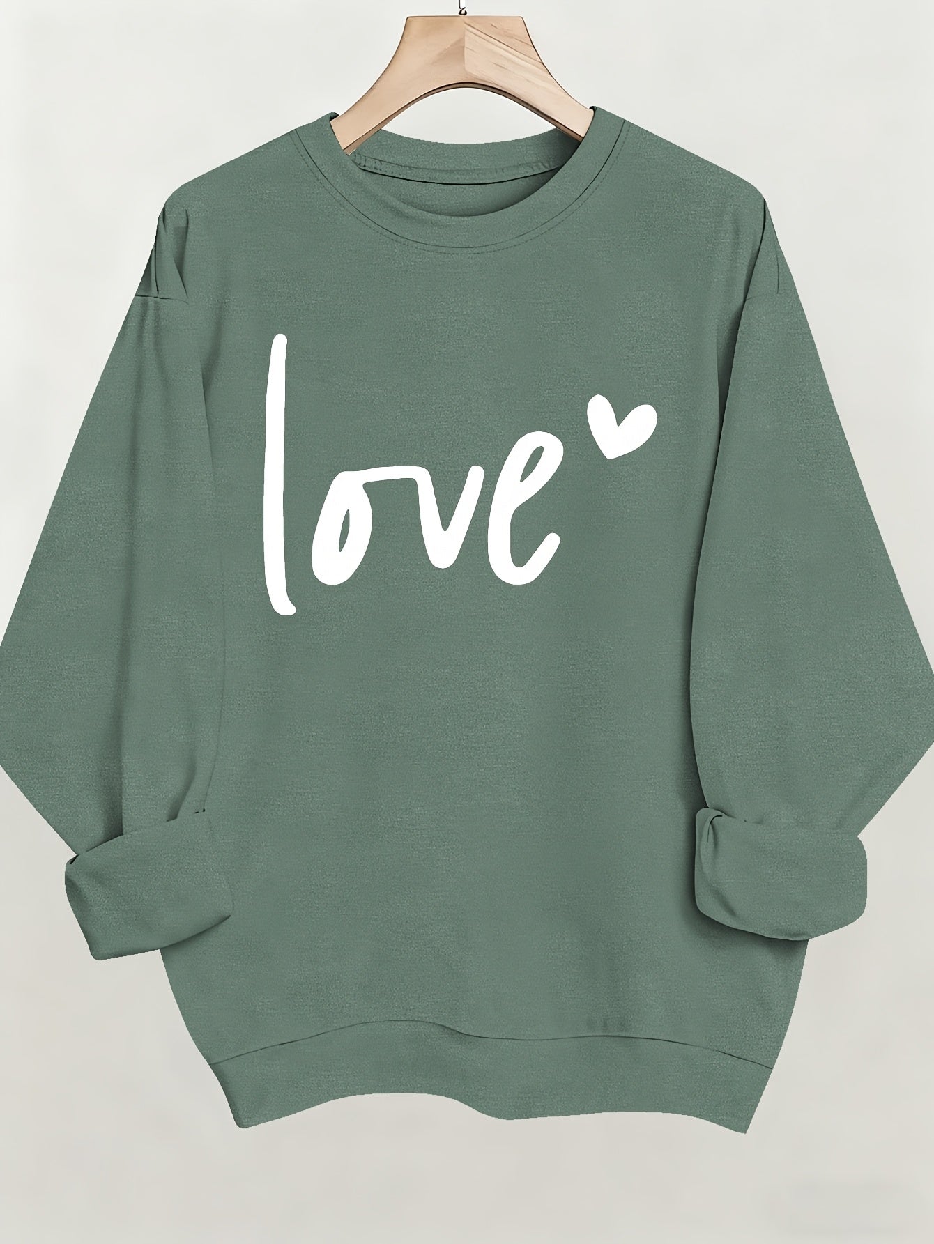 Women's Graphic Crewneck Sweatshirt - Regular Fit Crew Neck – (Red) / Apricot detail view